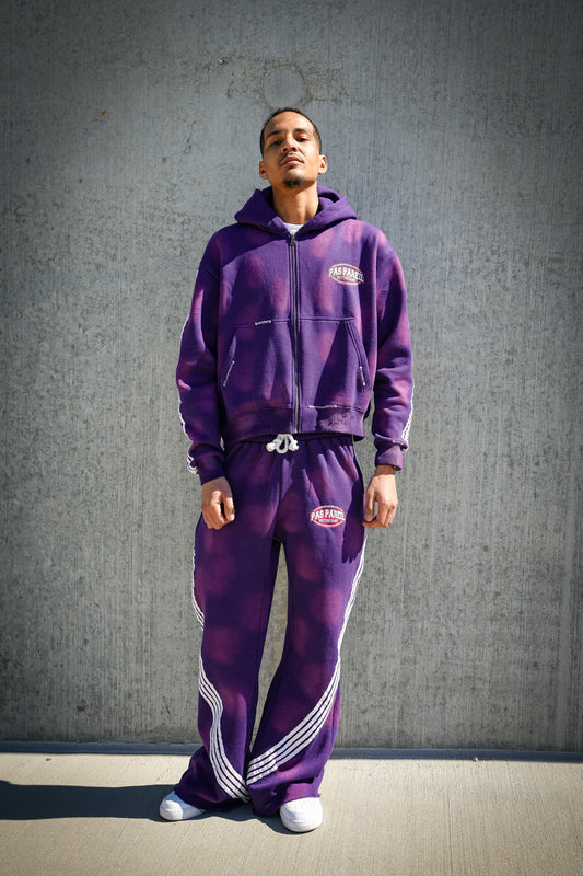 Distressed Sun Washed Purple Sweatsuit
