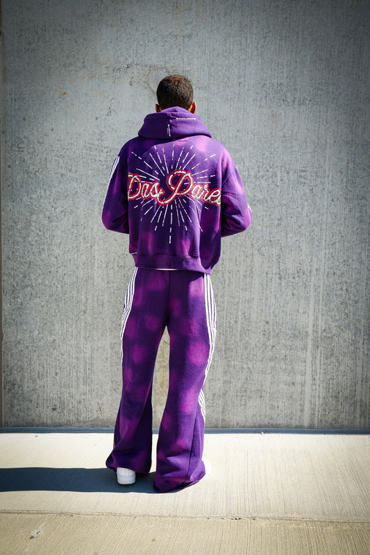 Distressed Sun Washed Purple Sweatsuit